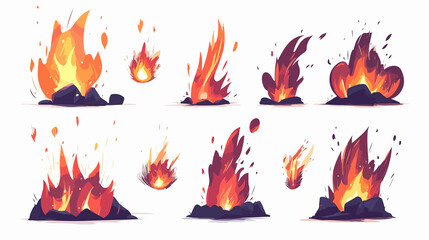 Vibrant Collection of Fire Flames: Bonfires, Burning Fireballs & More