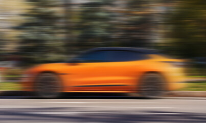 Abstract blur of car on the track
