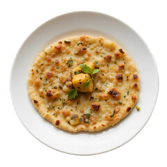 Cheese paratha isolated