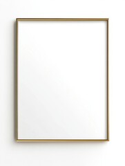 Obraz premium A Gold Framed Square Picture Hangs On A White Wall