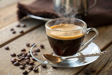 Fototapeta premium Cup of coffee with beans