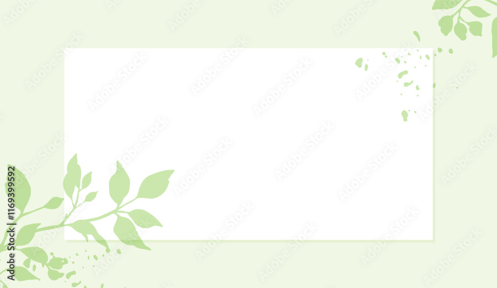 Canvas Prints spring green abstract background, frame with branches and leaves. vector illustration for card, pres