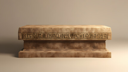 Tomb text of cubic individual letters, 3d illustration for ancient and architecture. Cenotaph. Illustration