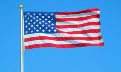 Obraz premium A wavy American flag displaying its iconic red white and blue colors symbolizing patriotism and national pride