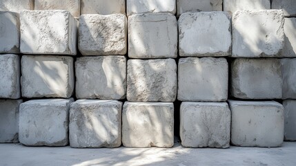 Stacked Blocks in Industrial Yard with Natural Lighting