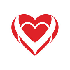 red heart isolated on white