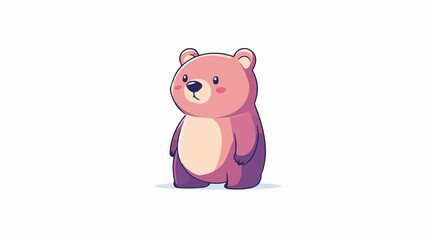 Fototapeta premium Cute Little Bear Icon with Wide Angle Centered Composition for Design Projects
