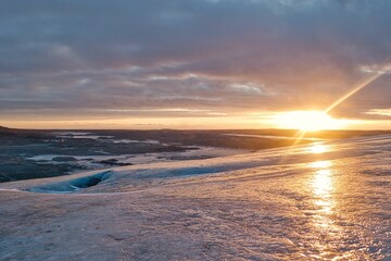 Sunrise over the glacier