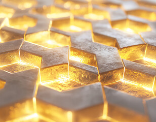 Golden Hexagon Pattern