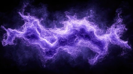 Purple electric plasma energy wave on black background. Abstract fractal wallpaper. Great for fantasy and sci-fi art music visualization and motion graphics.