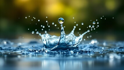 A splash of water, droplets flying.