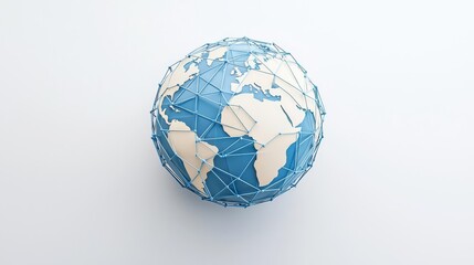 Modern 3D globe design showcasing the continents and oceans.