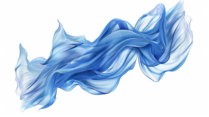 blue silk cloth isolated on white