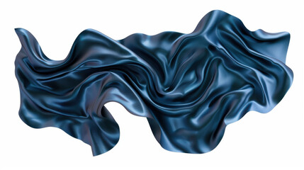 blue silk cloth isolated on white