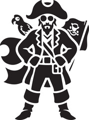 A pirate icon silhouette vector with white background 