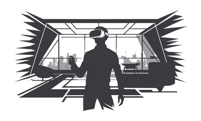 Virtual Reality Vector icon clipart graphic