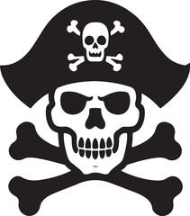 A pirate icon silhouette vector with white background 