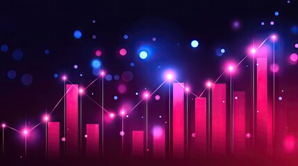 A vibrant futuristic graph visualization depicting growth and success. Ideal for presentations, websites, or reports related to finance, technology, or business progress.