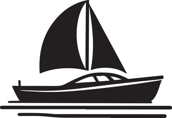 Small Boat Fisherman icon silhouette vector with white background