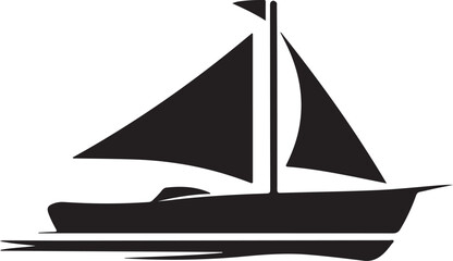 Small Boat Fisherman icon silhouette vector with white background