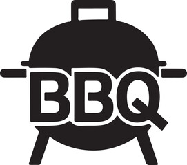 BBQ icon silhouette vector with white background 