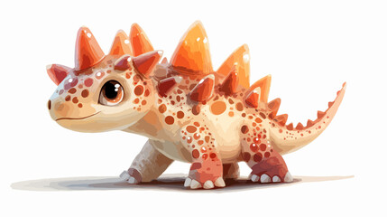 Fototapeta premium Adorable stegosaurus dinosaur cartoon illustration for kids isolated on white background