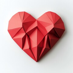 Elaborate red paper heart crafted with layered design for decorative purposes