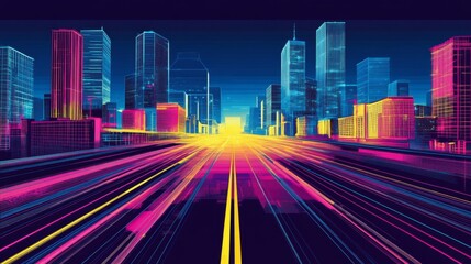 Fototapeta premium High-Tech Reality with Vibrant Colors and Bright Light