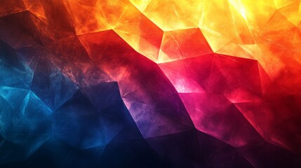 Abstract Polygonal Fiery and Icy Landscape