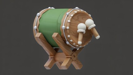 Bedug Drum: A Charming 3D Render of Festive Percussion