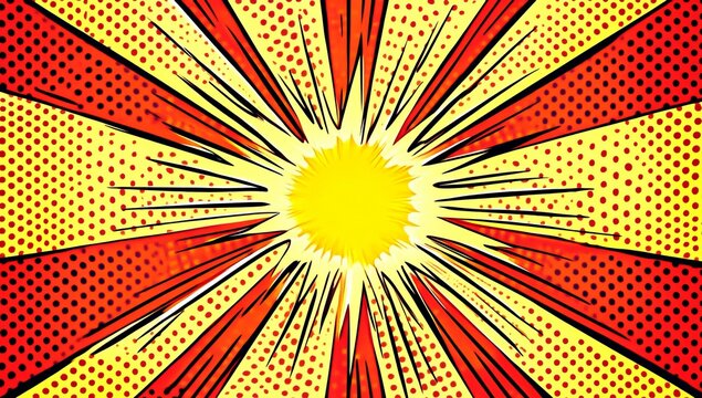 Comic background featuring a thunder flash, Comic abstract pop art background.