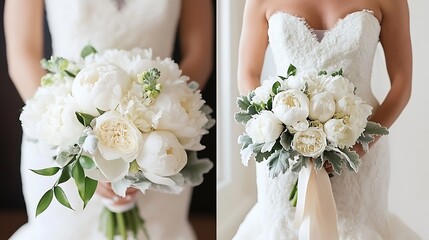 White bridal bouquet with elegant flowers