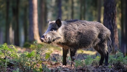 Wild boar (Sus scrofa) in the forest