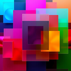 layful Squares: A Vibrant Abstract Collage in Pastel Hues