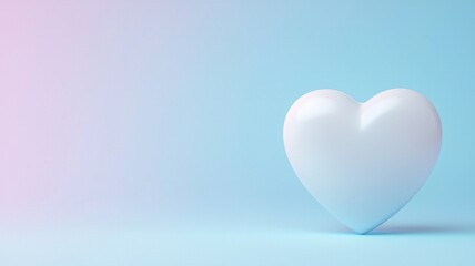 Heart-shaped symbol of love soft colors digital art minimalist style close-up emotions