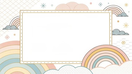 a sketch cute rainbow gradient illustration background