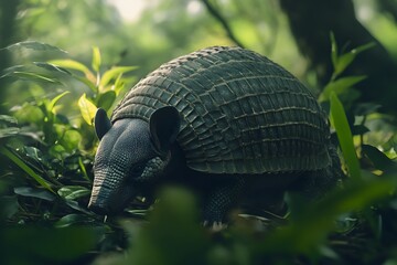 Fototapeta premium Armadillo in the Forest Underbrush