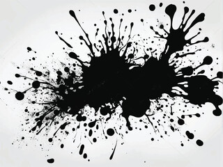Black ink splash isolated on white background. Ink splash texture. Grunge background. Ink splatter. Eps10.