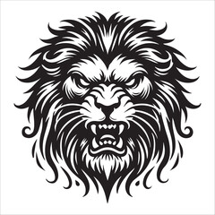 lion head silhouette vector