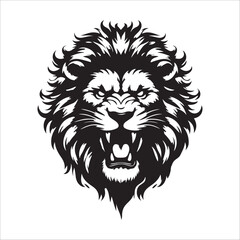 lion head silhouette vector