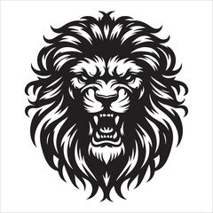 lion head silhouette vector