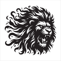 lion head silhouette vector