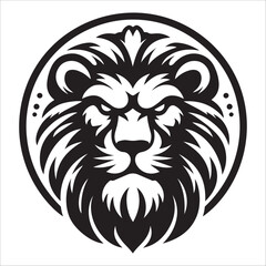 lion head silhouette vector