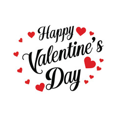 Happy valentine's day lettering, Calligraphy vector silhouette