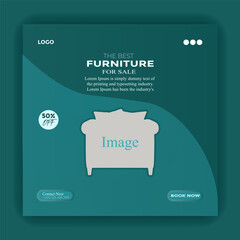 Gradient furniture sale landing page with photo