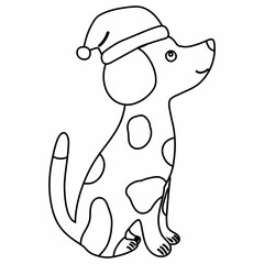 A dog in a Santa Claus hat.