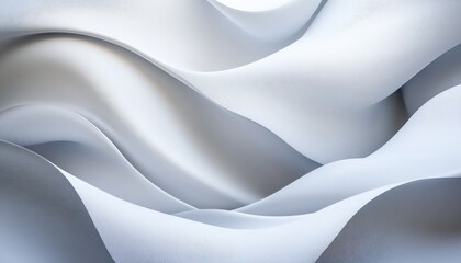 Fototapeta premium Abstract White Fabric Waves Elegant Draped Textile Texture Background