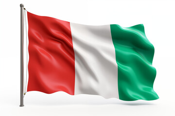 Obraz premium Italian flag on a white background, featuring the iconic green, white, and red tricolor design, perfect for educational, cultural, or creative projects celebrating Italy's heritage and national.