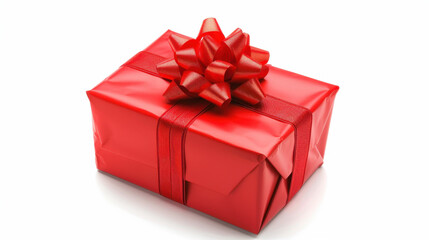 Obraz premium red gift box isolated on white