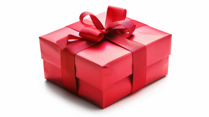 Obraz premium red gift box isolated on white